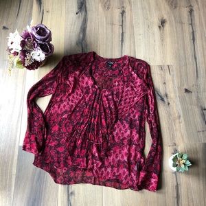 🌸 3/$20 LUCKY Sheer Button-up Ruffle Blouse